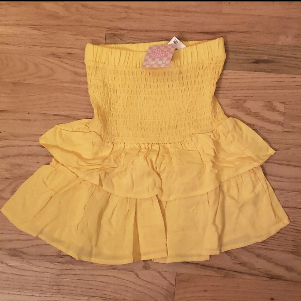 NWT Ascot & Hart yellow stretch and flutter skirt - Picture 1 of 3